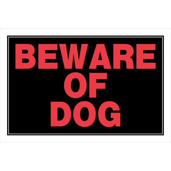 Hillman Beware of Dog, Plastic, 8 in x 12 in 839924 - main